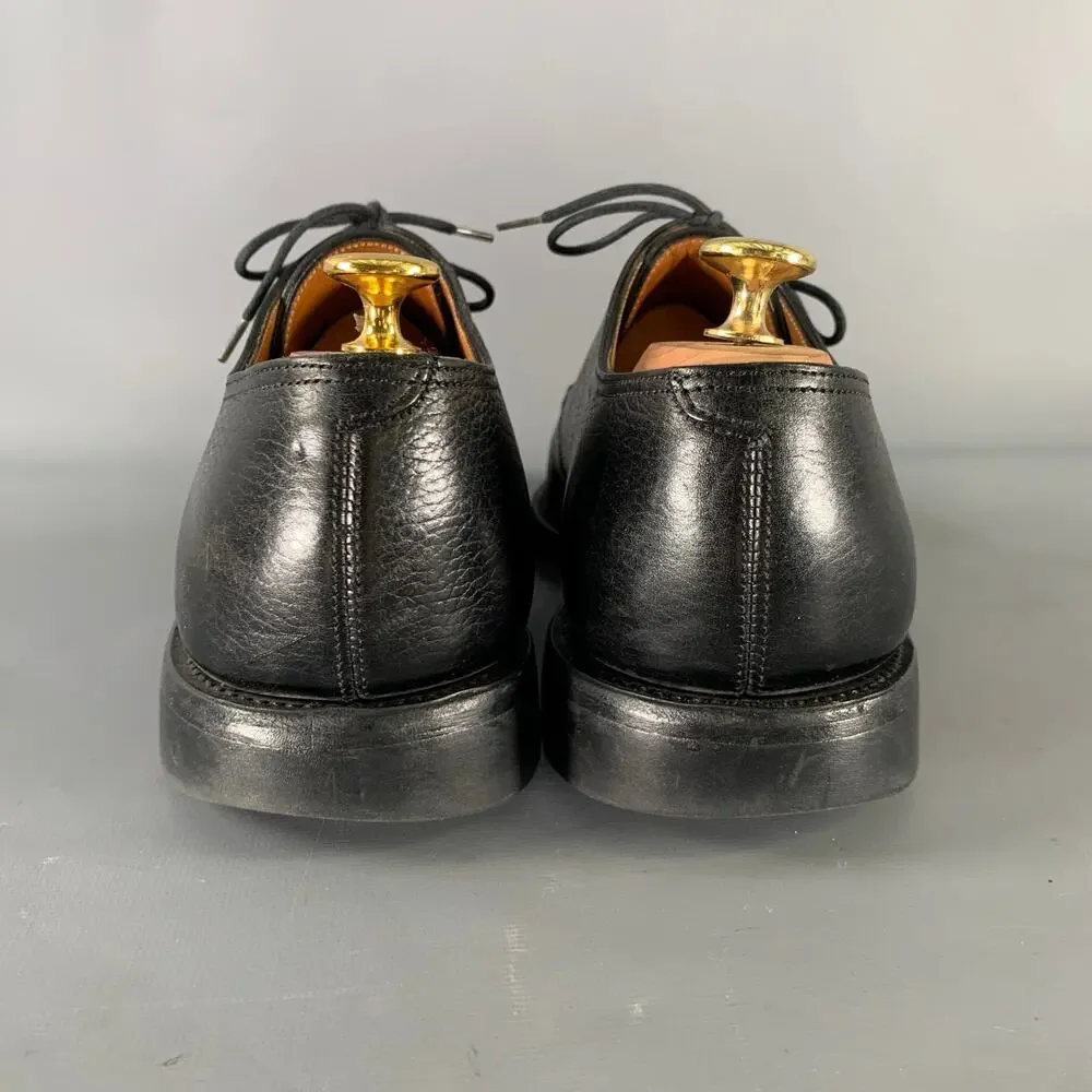 JOHN LOBB Size 9 Black Textured Leather Pointed Toe Lace Up Shoes